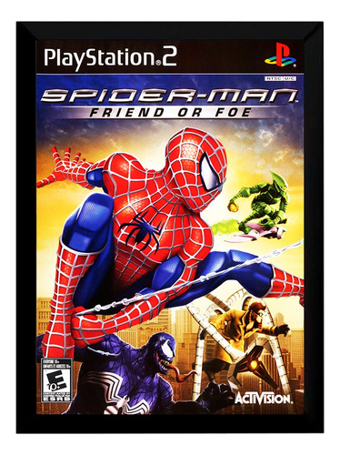 Quadro Decorativo Capa A3 33x45 Spiderman Friend Or Foe Ps2