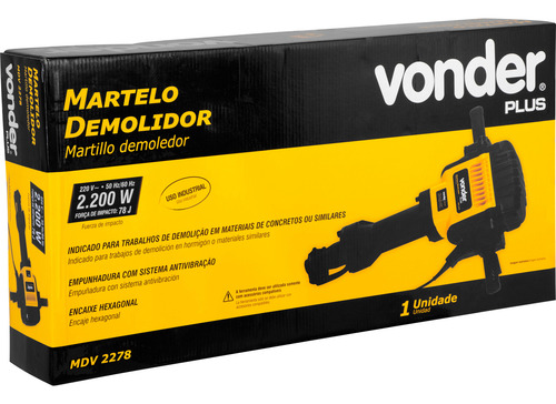 Martelo Demolidor 2.200w 78 Joules 220v Mdv 2278 Vonder