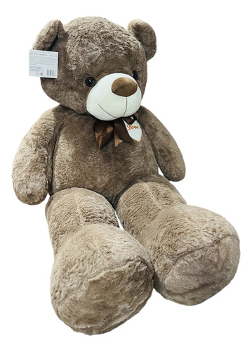 Peluche Gigante 110cm - Osito Marron Claro Con Moño Animal