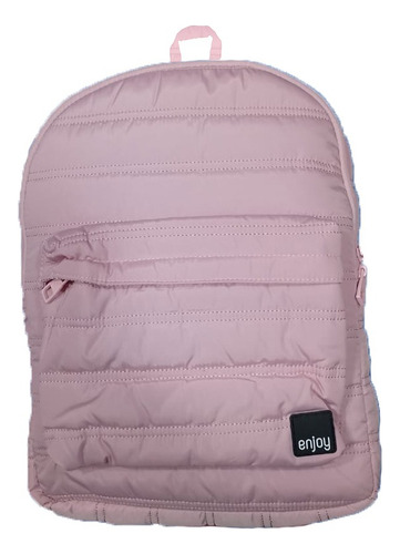 Mochila Espalda Enjoy Buenos Aires Color Rosa Claro Diseño De La Tela Blush