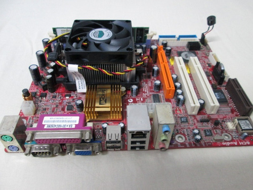Placa Mãe Amd 754 - M861g + Processador + Memória Vermelho (Usado)