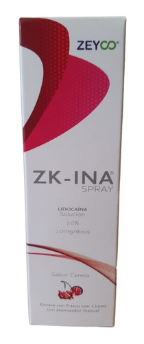 Zk Ina Spray Lidocaína 10% Cereza Zkina Bucal Y Tópica 115ml