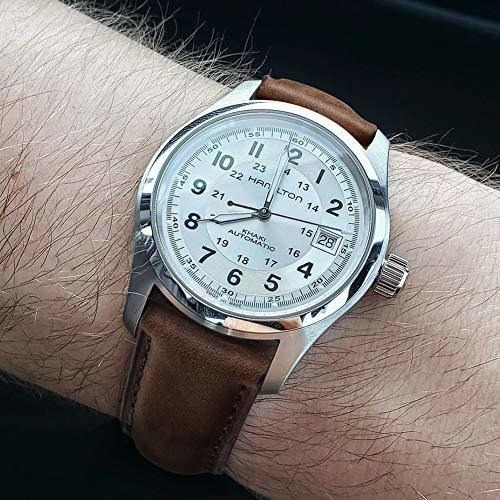 Malla Para Rejoj Analogico Cuero Genuino Brown Silver 20mm