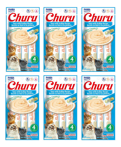 Churu Snack Húmedo De Atún Con Ostiones Para Gatos Pack X6