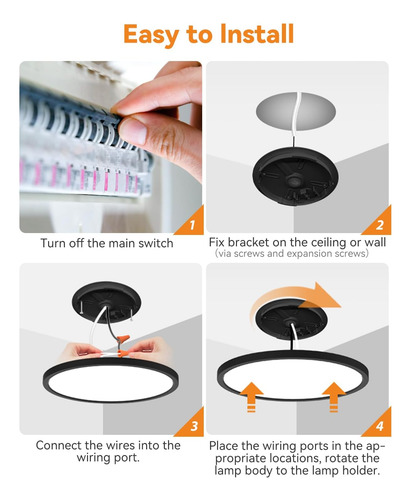 Lampara De Techo Led De Montaje Empotrado, Paquete De 4, ...