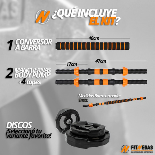Kit Entrenamiento Body Pump 24kg Rosa + Barra + 2 Mancuernas