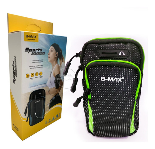 Braçadeira Sports Com Saída De Fone B-max Bm-f905 - Verde