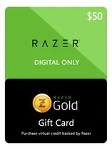 Comprar Tarjeta Razer Gold Gift Card 50 Usd Global - Código Original
