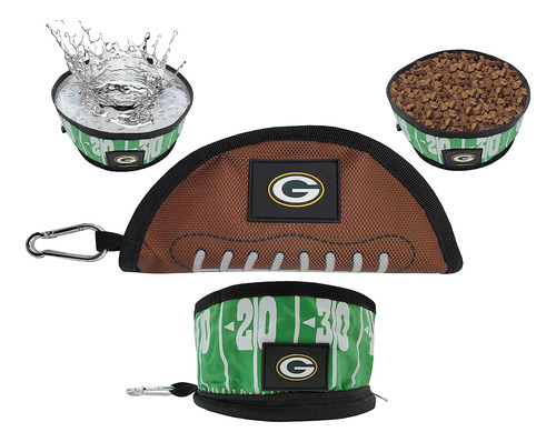 Nfl Green Bay Packers Cuenco De Viaje Plegable Para Per...