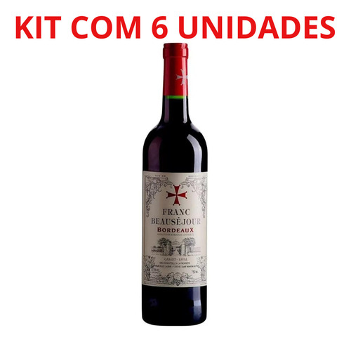Vinho Frances Franc Beausejour Bordeaux 750ml Tto Kit Com 6