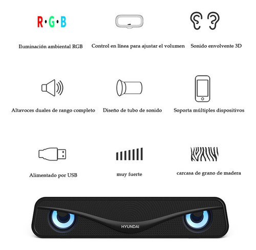Home Theater Altavoz Pc Bocinas Rgb Computadora Subwoofer Tv