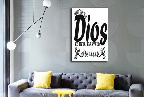 Vinilo Decorativo 20x30cm Frase Donde Sea Que Dios Te Haya