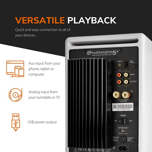 Altavoces De Escritorio Audioengine A5 - 150w, Usb, Rca,