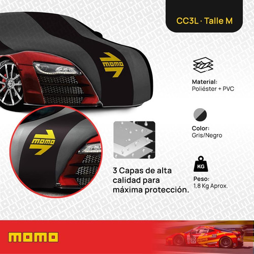 Imagen 4 de 9 de Funda Cubre Auto Cobertor Momo 3 Capas Impermeable