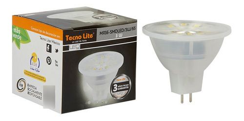 Foco Led Mr16-smdled/3w Tecnolite Gu5 Luz Blanca O Cálida