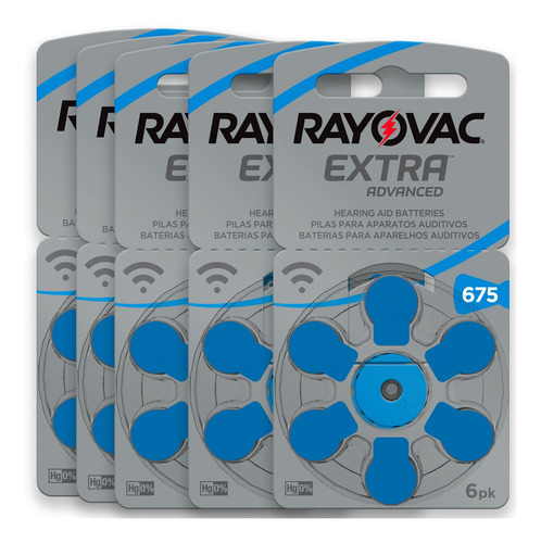 Pilha Auditiva 675 Rayovac Bateria Pr44 Kit 30 Unidades