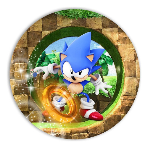 Veste Fácil Painel Aniversário Infantil Em Tecido Sublimado Cor Colorido Personagem Sonic 1