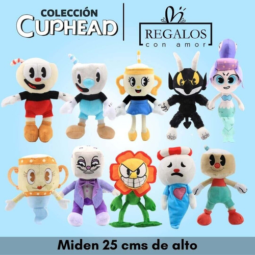 Peluches Cuphead - Mugman - Cuppet - Ms Chalice - King Dice