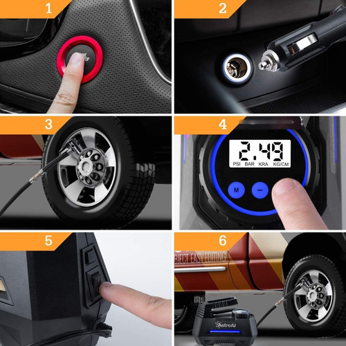 Inflador Llantas Colchones, Bolas Lampara Led Compresor Aire