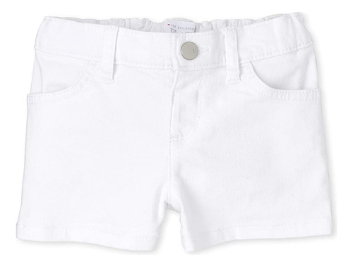 The Children's Place Baby Girls' Denim Shorts, Blanco, 5t