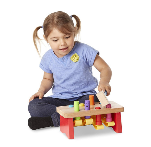Melissa & Doug Deluxe Golpeando Banco De Juguete De Madera C
