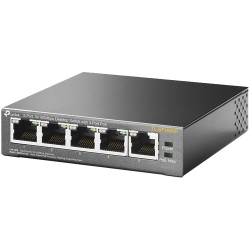 Switch Poe 5 Puertos 10/100 Mbps, 4 Puertos Poe, 58w Tp Link