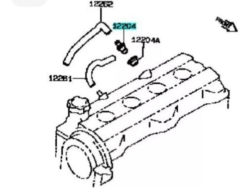 12262-15040 Manguera Válvula Pcv Toyota Corolla 1.6 /90-98