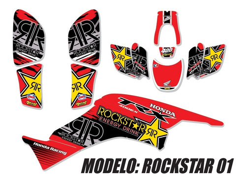 Kit De Calcos Gráfica Honda Trx 400 1999-2004 - Mate Grueso!