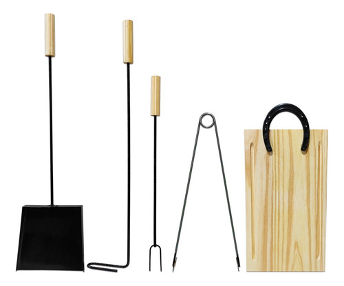 Juego Asador Kit Parrillero Pala Atizador Tabla Herramientas