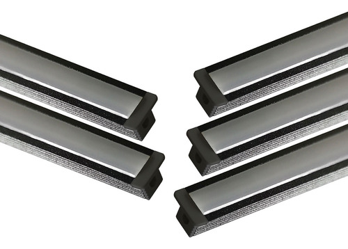 Kit 10 Metros Perfil Led Barra Embutir Baby Alumínio 5x2m 13x09mm Preto Cod: ALUT251709-5 Alut By Avant