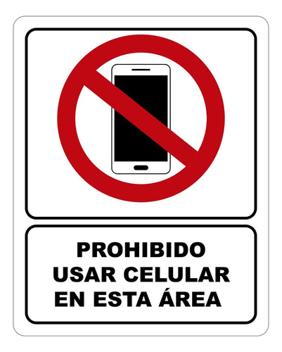 Señalamientos Seguridad Protección Civil Calibre 40 Color No Uso Celular