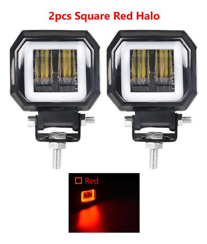 2 Focos Led Para Coche Y Motocicleta, Luz Roja Con Apertura.