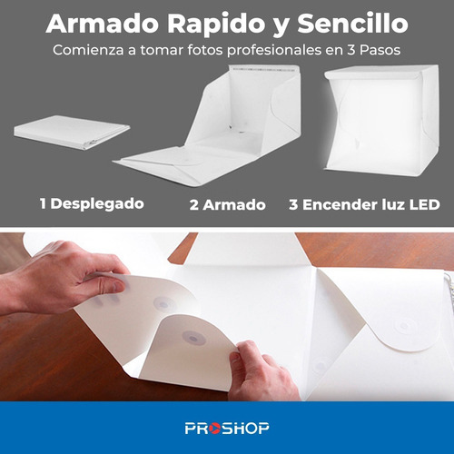 Imagen 4 de 10 de Caja De Luz Light Box Soft Box Led 40x40 Fotografia Plegable