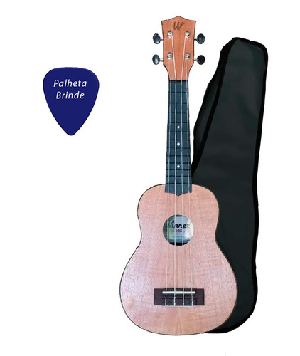 Ukulele Winner Preto Soprano Abs Colors Series + Capa