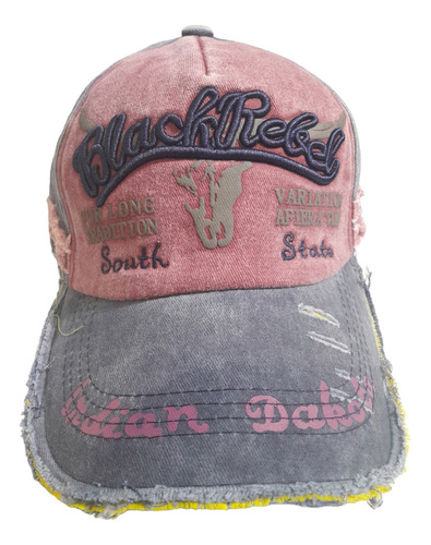 Gorra Beisbolera Bordada Hebilla Ajustable  Black Rebel