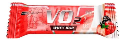 Suplemento em barra Integralmédica  VO2 Whey Bar proteína Whey Bar sabor  frutas vermelhas em caixa 12 un