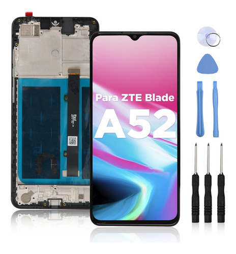 AYAKE Pantalla Para Zte Blade A52 Marco Táctil Lcd Display Negro