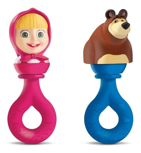 Masha E O Urso - Mordedor/chocalho Para Bebês - Versão Urso