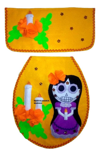 Juego De Baño Halloween Catrina