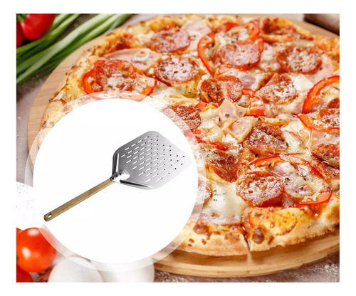 Pá De Pizza Para Forno Com Cabo De Madeira E Pá De Inox