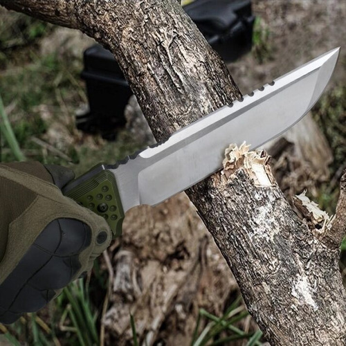 Faca Tatica Full Tang Cabo G10 Lamina Aus-10 8mm