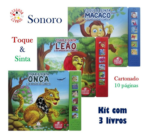 Kit Com 3 Livros Toque E Sinta Sonoro - Sons & Texturas