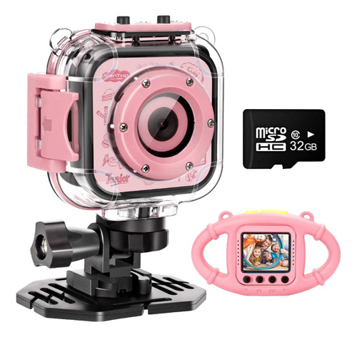Vantop Junior K3 1080p Azul - Cámara Digital De Video Acción Color Rosa