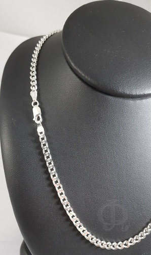 Imagen 3 de 6 de Cadena Plata 925 Groumet 4mm Gruesa Maciza Hombre Garantia