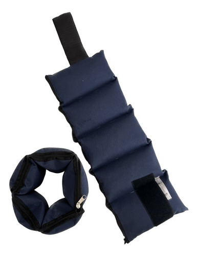 Pesas Tobilleras 5kg C/u Reforzadas El Par Con Peso Gym Azul Oscuro