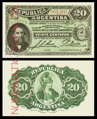 Billete 20 Centavos Caja Conversión 1895 - Copia 229