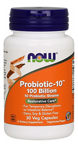 Probiótico Supplement Now Foods: 10 000 Millones De Cápsulas