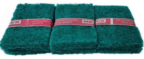 100 Pack Con 3 Fibra Verde Grande Trastes Limpieza 16x14 Cm