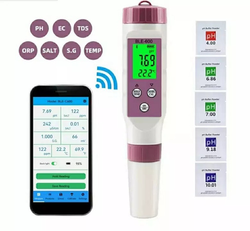 Medidor De Ph Multiparámetro 7en1 Con Bluetooth