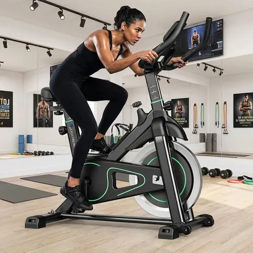 Bicicleta de Spinning Ergométrica Silencioso, Resistência Ajustáv...